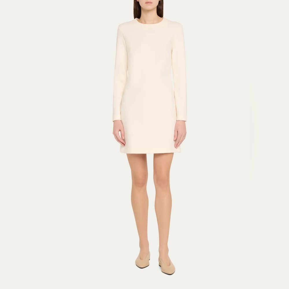 MaxMara Bartolo Jersey Sheath Mini Dress - Size M - Ivory - Made in Italy